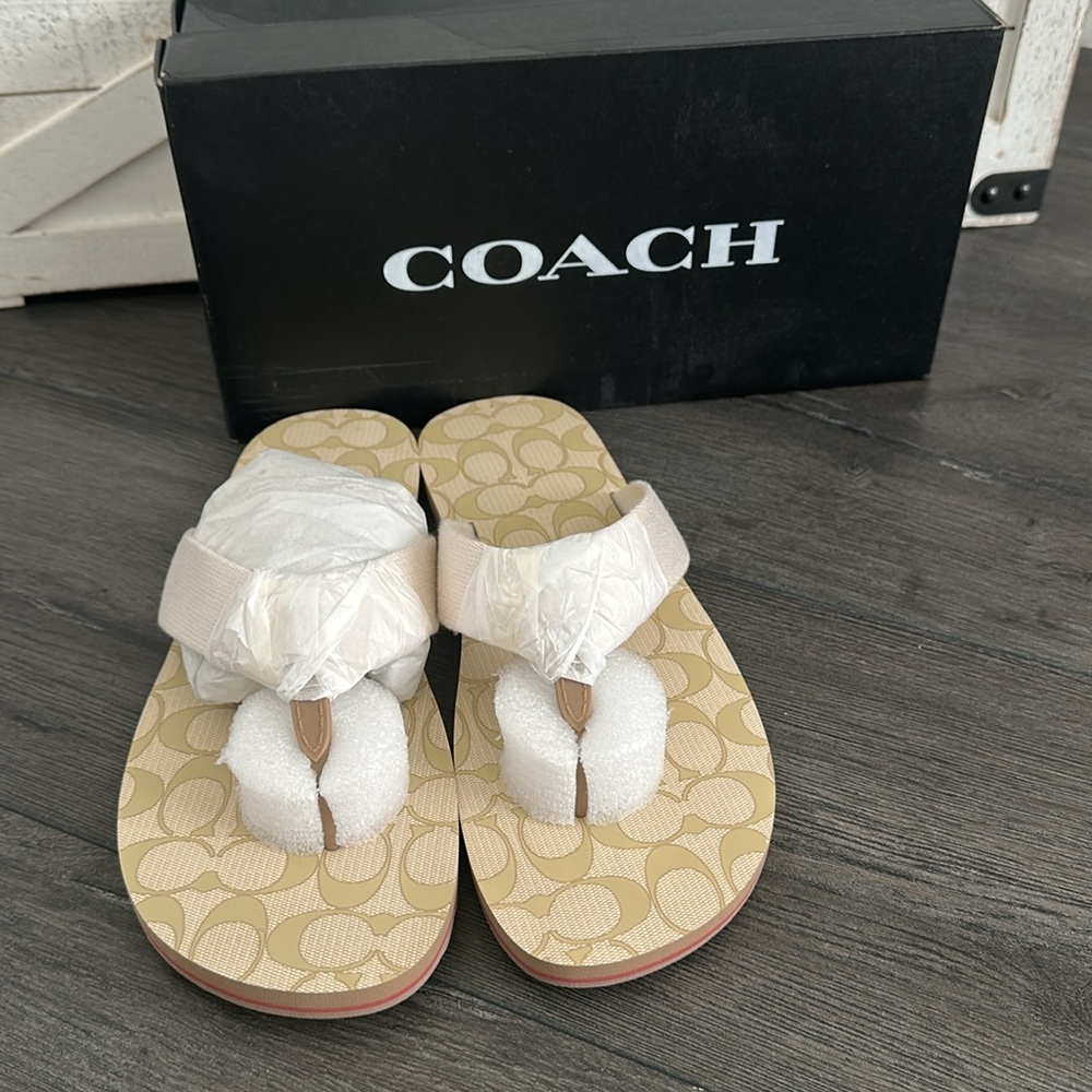 Coach Zoe Webbed Flip Flop